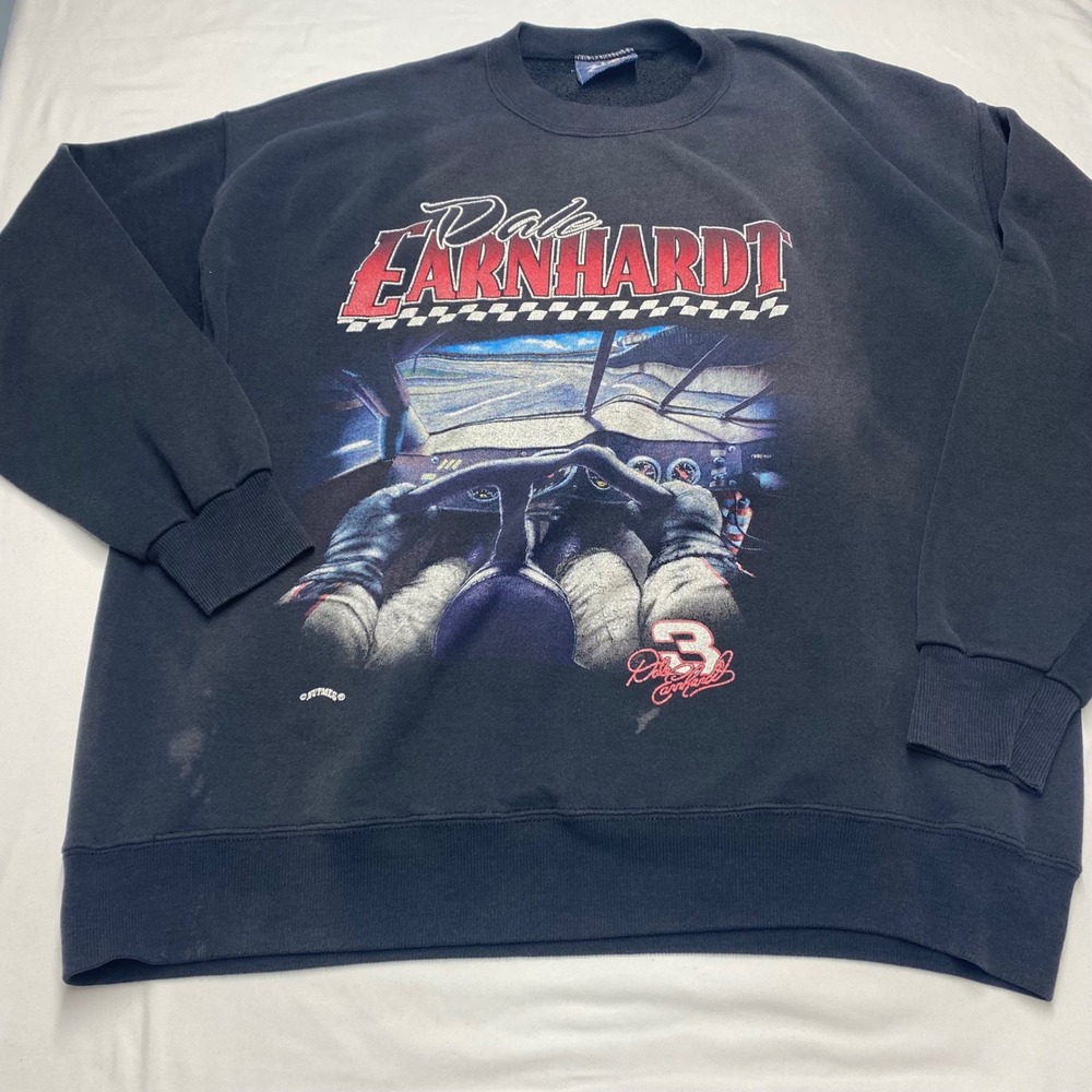 Vintage Lee Sport Dale Earnhardt Nutmeg Sweatshirt XL Black NASCAR USA Made